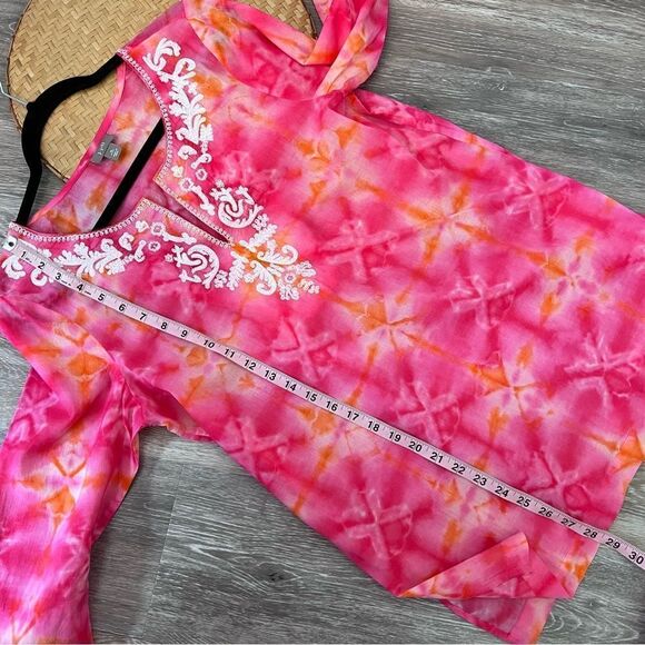 J. Jill tie dye embroidered tunic blouse bohemian - Picture 7 of 7